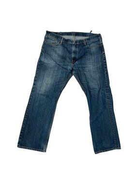 Levi's 514 Blue Denim Jeans Size 40x30 Faded Straight Leg Y2K